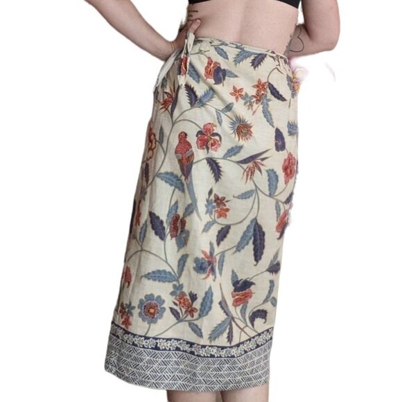 Vintage 90s Talbots Tropical Wrap Skirt 10 Petite - Picture 5 of 6